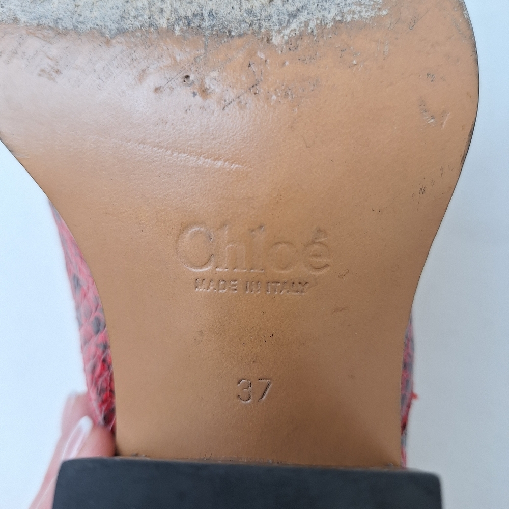 Chlo Rylee Python-Embossed Ankle Bootie - image 4